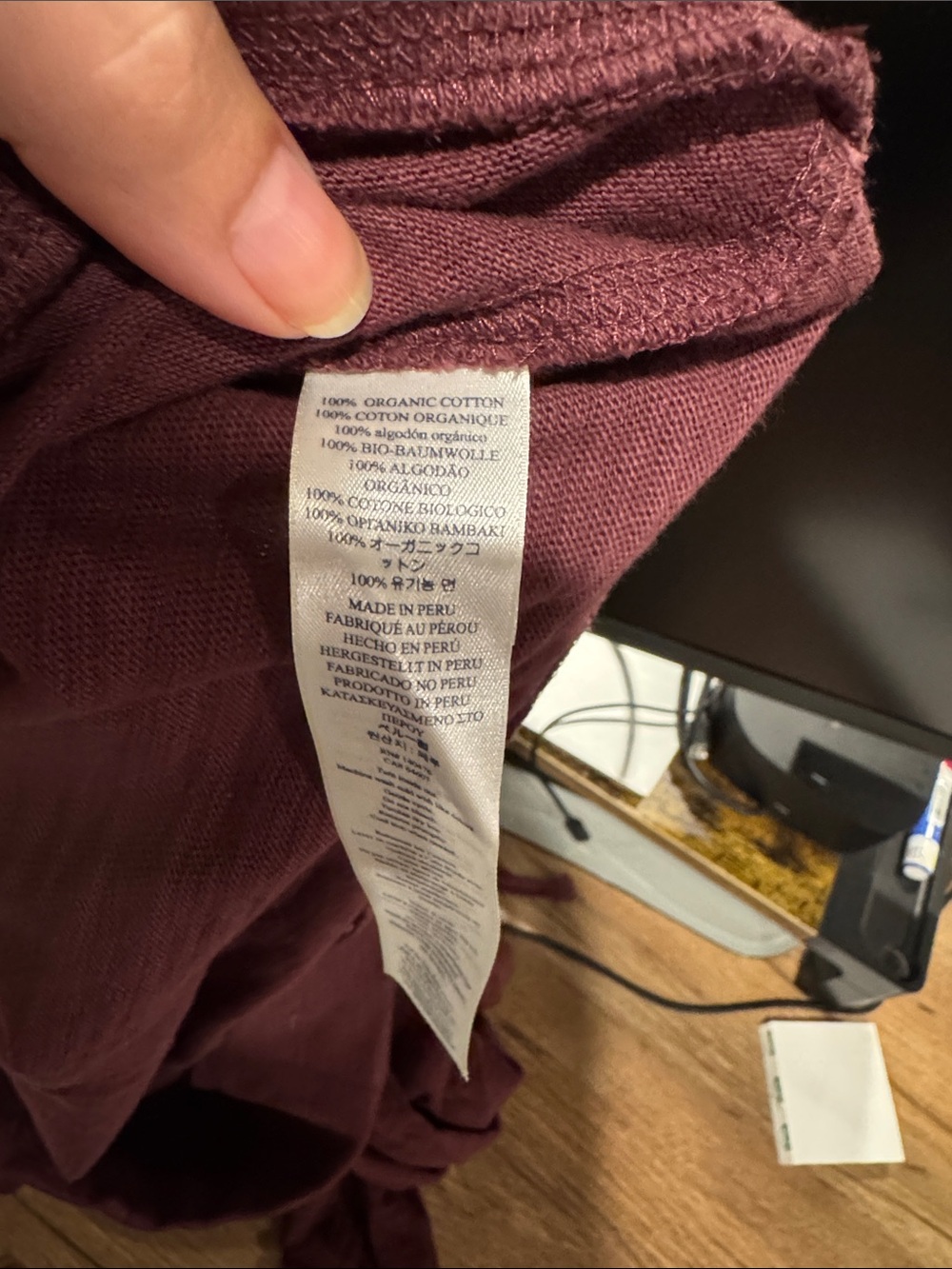 Men's Faherty Sunwashed Slub Hoodie M Mahogany - Picture 6 of 6
